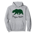 Papa Bear Pajama Green Buffalo Plaid Hoodie - Custom Art Print Men Women - T-Shirt, Sweatshirt, Hoodie