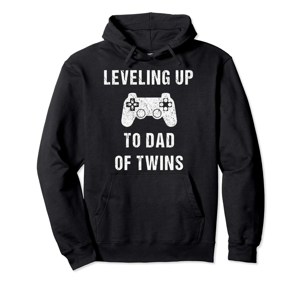 Leveling Up To Dad Twins Gift Hoodie - Casual Everyday Wear Unisex - T-Shirt, Sweatshirt, Hoodie