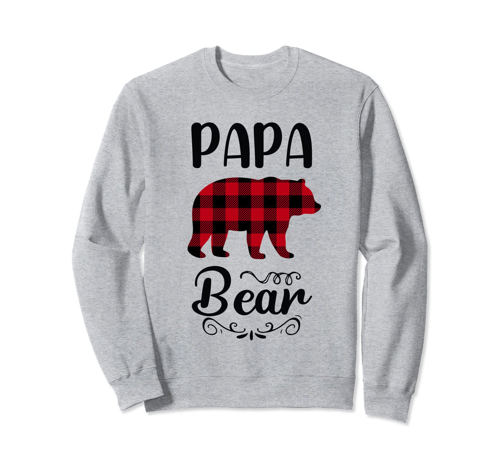 Papa Bear Animal Red Plaid Sweatshirt - Casual Everyday Wear for Adults - T-Shirt, Sweatshirt, Hoodie