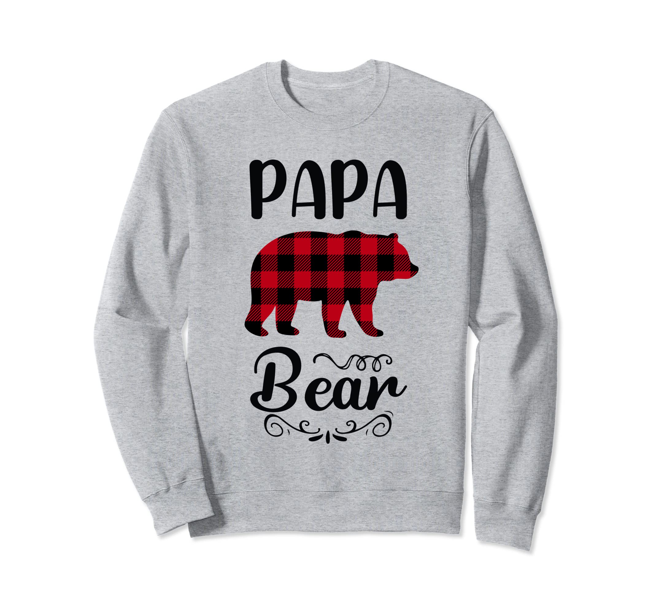 Papa Bear Animal Red Plaid Sweatshirt - Casual Everyday Wear for Adults - T-Shirt, Sweatshirt, Hoodie