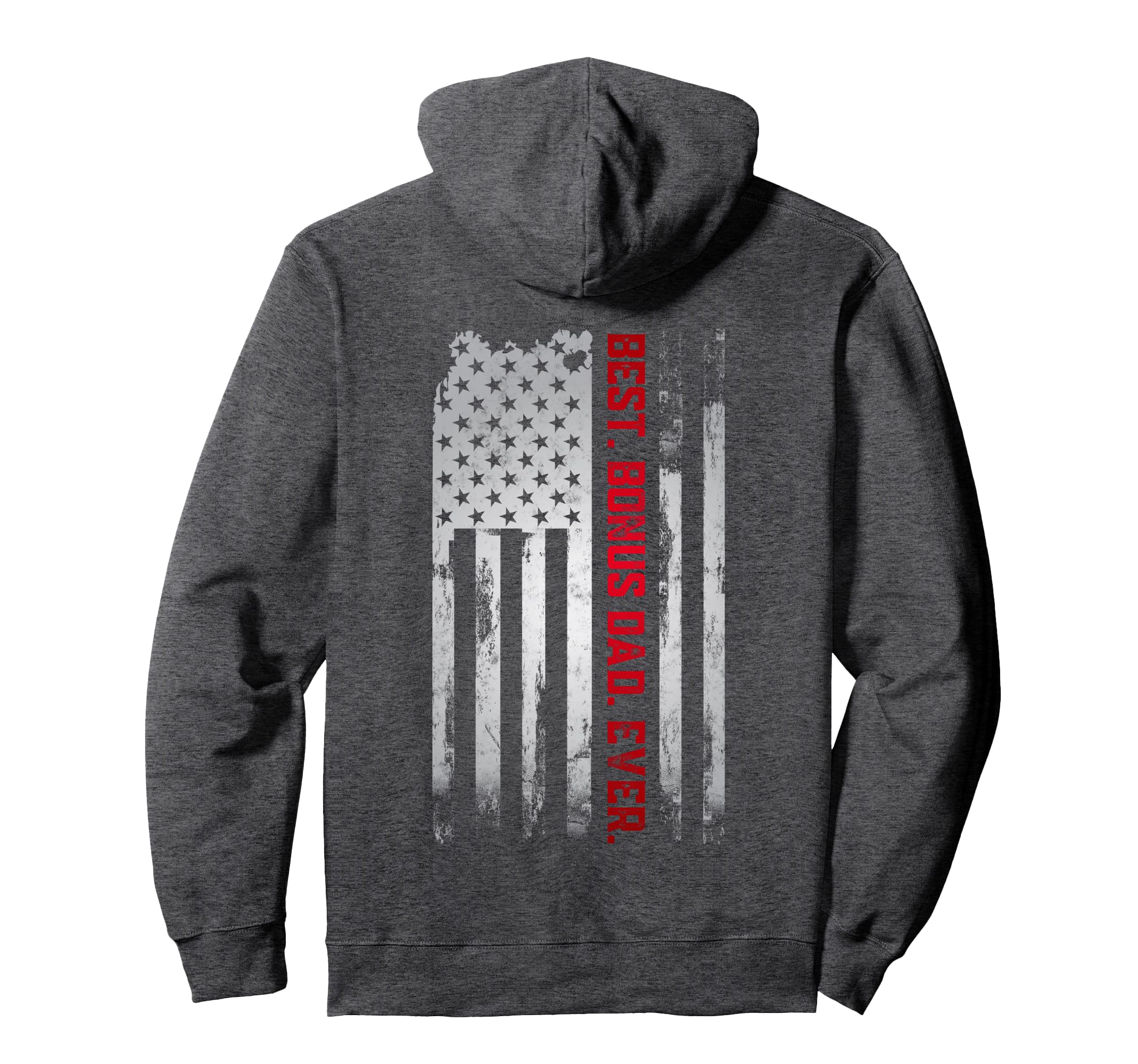 Best Bonus Dad Ever American Usa Flag Hoodie - Custom Art Print for Adults - T-Shirt, Sweatshirt, Hoodie