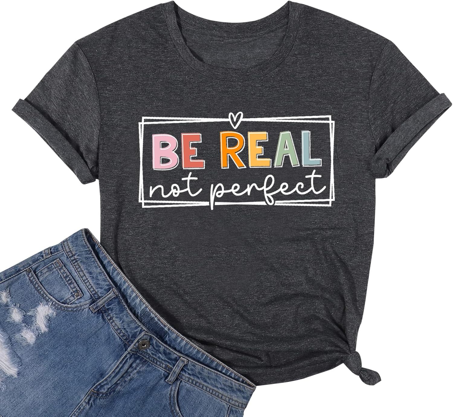 Be Kind for Women Funny Letter Print Real Not Perfect - Adult & Kids T-Shirts, Sweatshirts & Hoodies apparel design preview 1