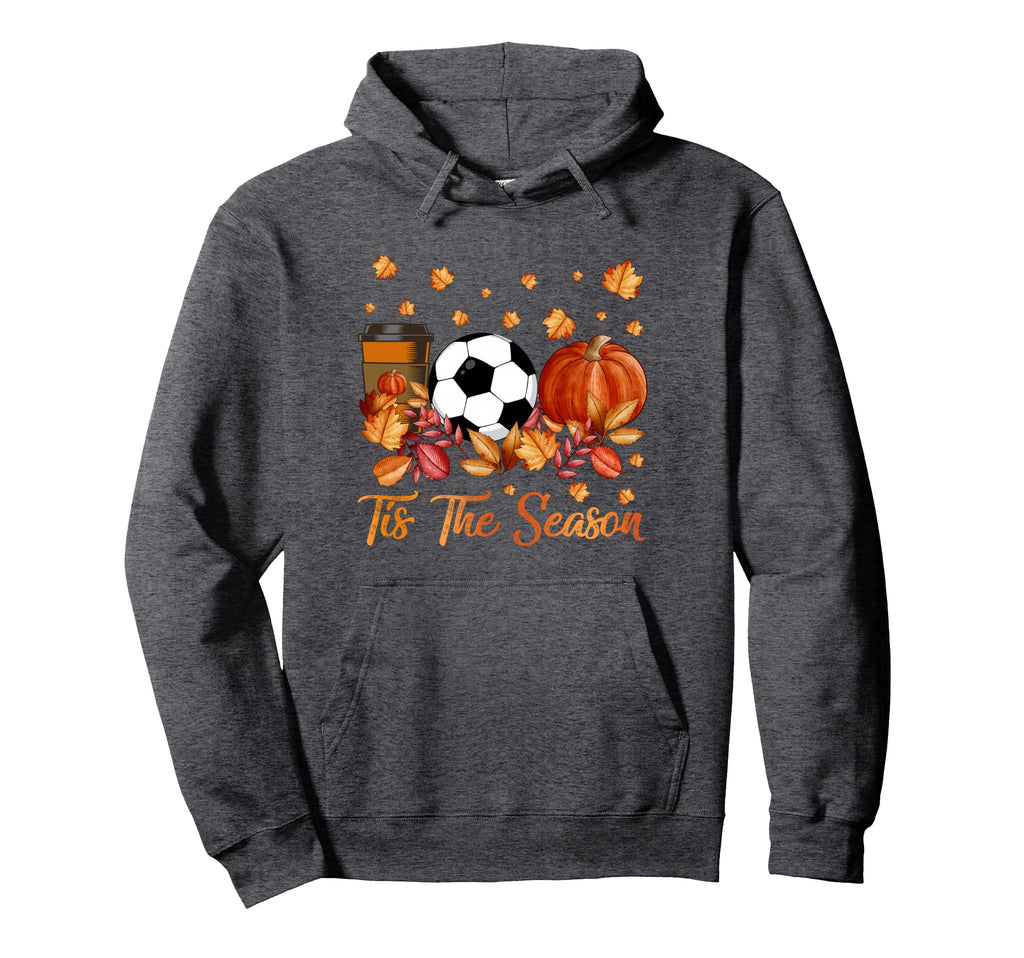 Tis Season Soccer Pumpkin Autumn Hoodie - Casual Everyday Wear for Adults - T-Shirt, Sweatshirt, Hoodie