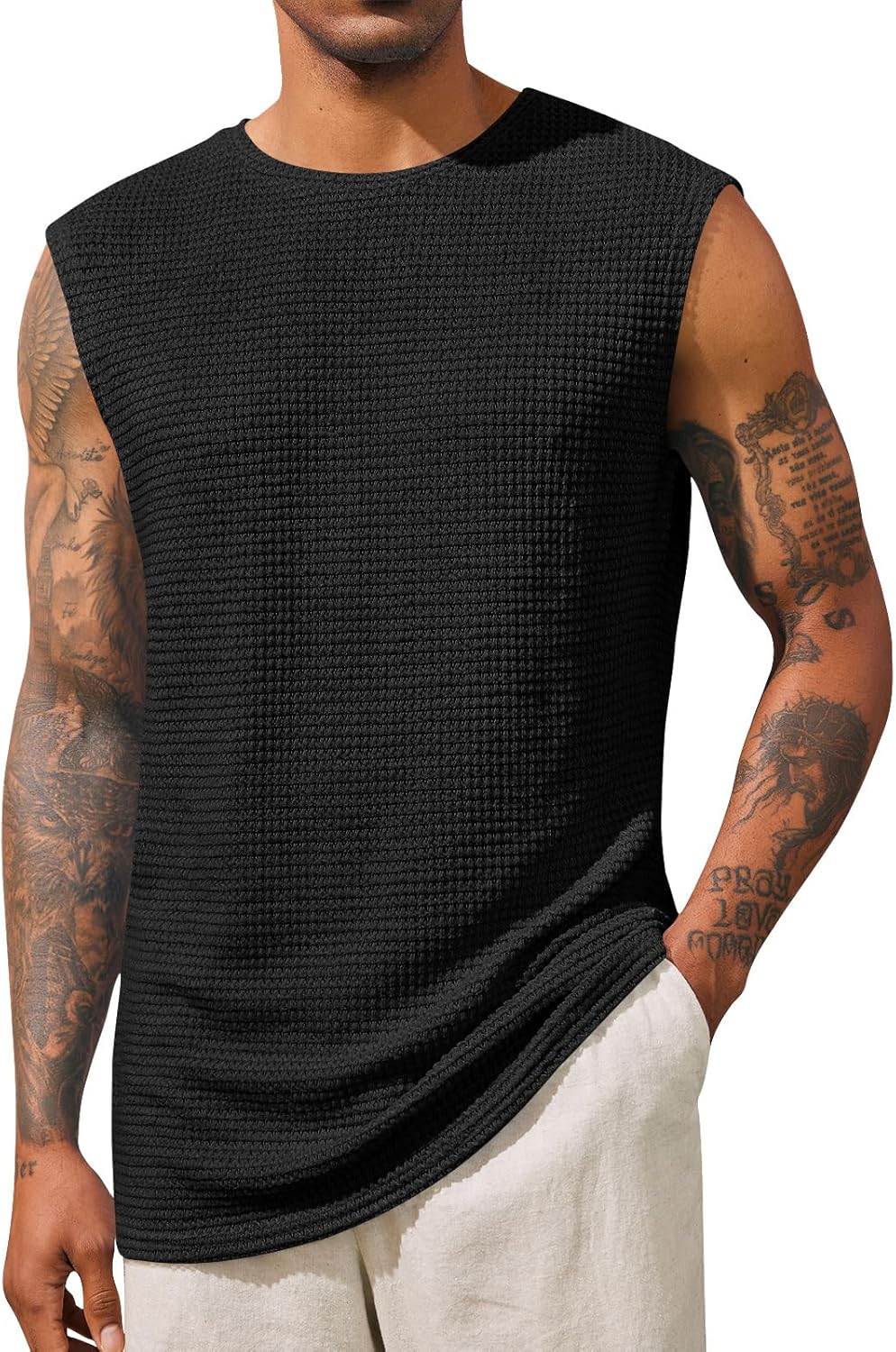 Mens Waffle Tank Tops Sleeveless Athletic Muscle - Adult & Kids T-Shirts, Sweatshirts & Hoodies apparel design preview 1