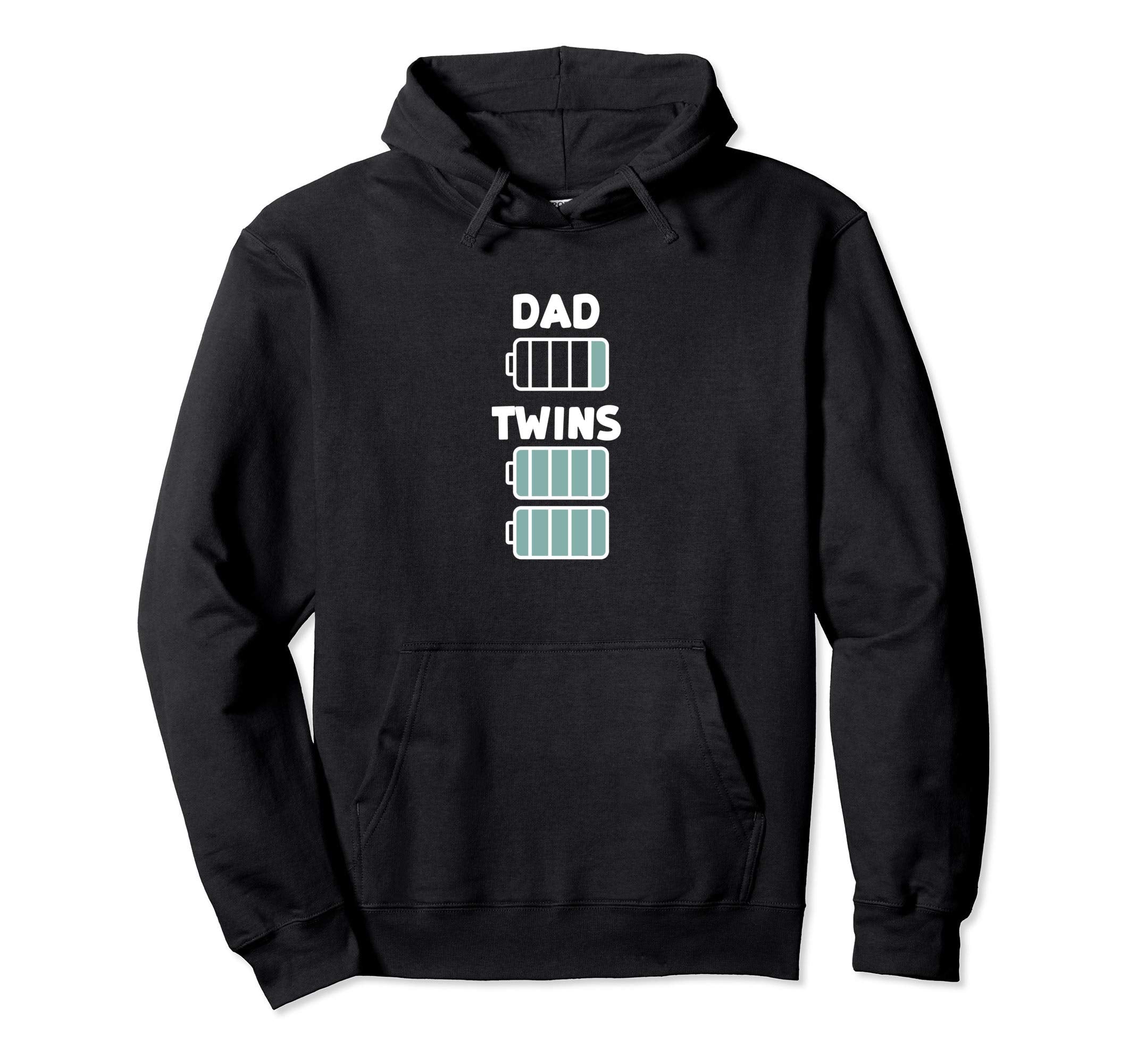 Dad Low Energy Twins Full Battery Hoodie - Casual Everyday Wear Unisex - T-Shirt, Sweatshirt, Hoodie