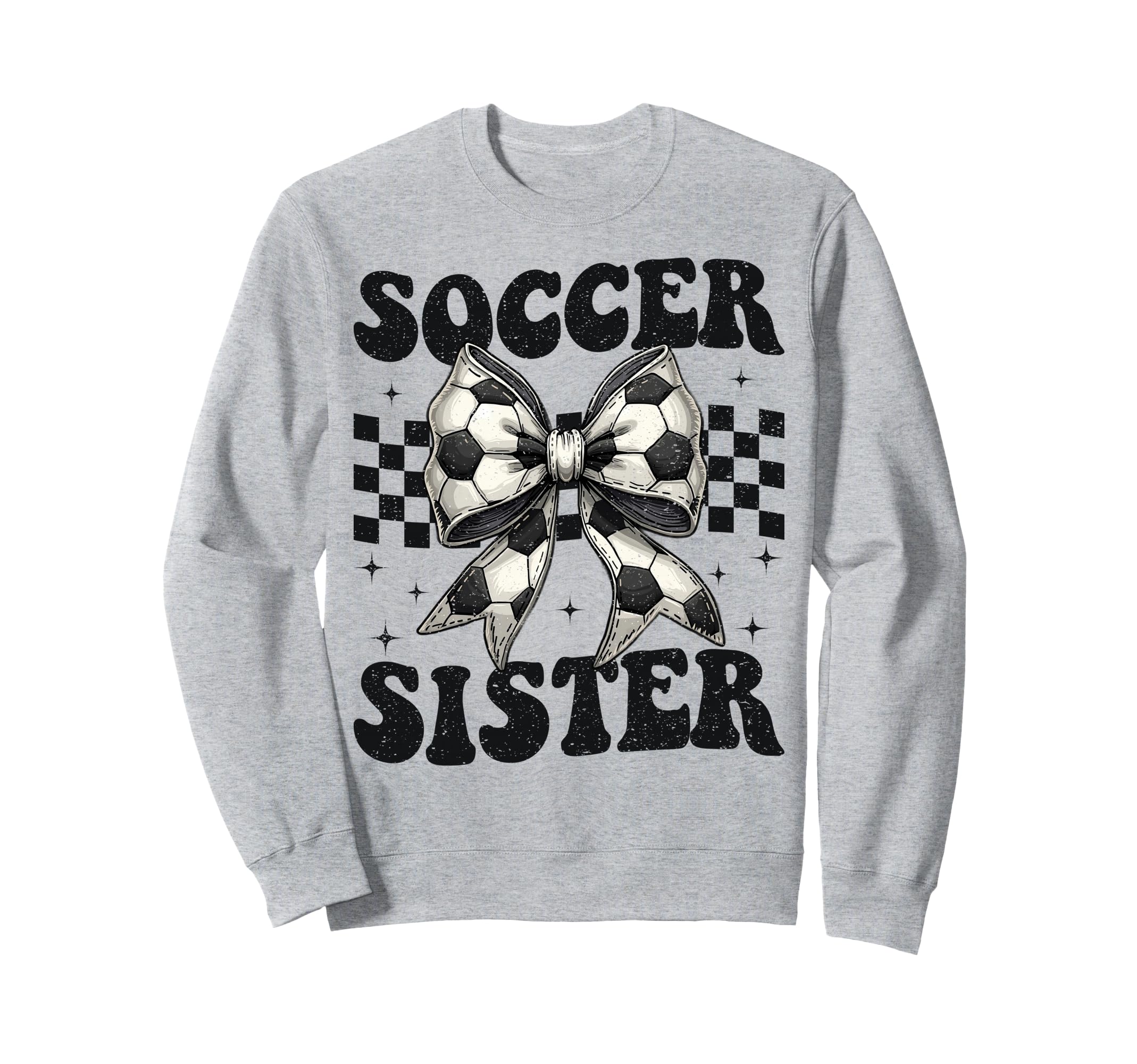 Soccer Sister Funny Coquette Bow Soccer Sweatshirt - Unique Graphic Unisex - T-Shirt, Sweatshirt, Hoodie