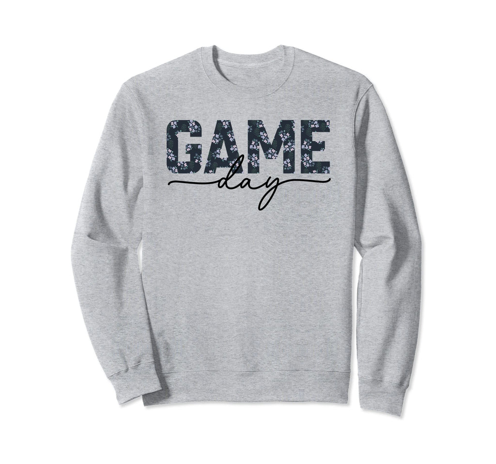 Game Day Spirit Blue Floral Sweatshirt - Casual Everyday Wear for Adults - T-Shirt, Sweatshirt, Hoodie