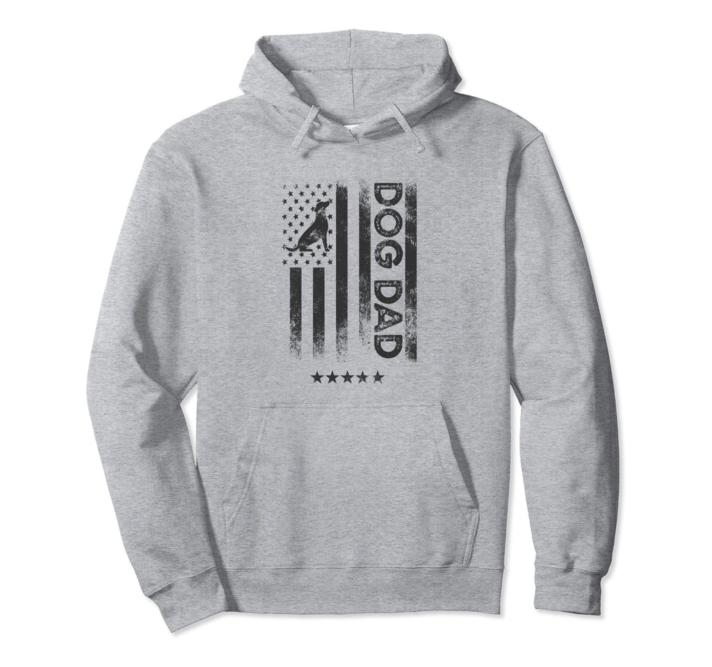 Usa American Flag Dog Dad Hoodie - Casual Everyday Wear Unisex - T-Shirt, Sweatshirt, Hoodie