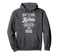 Just Who Loves Soccer And Dogs Gift Hoodie - Minimalist Print Unisex - T-Shirt, Sweatshirt, Hoodie