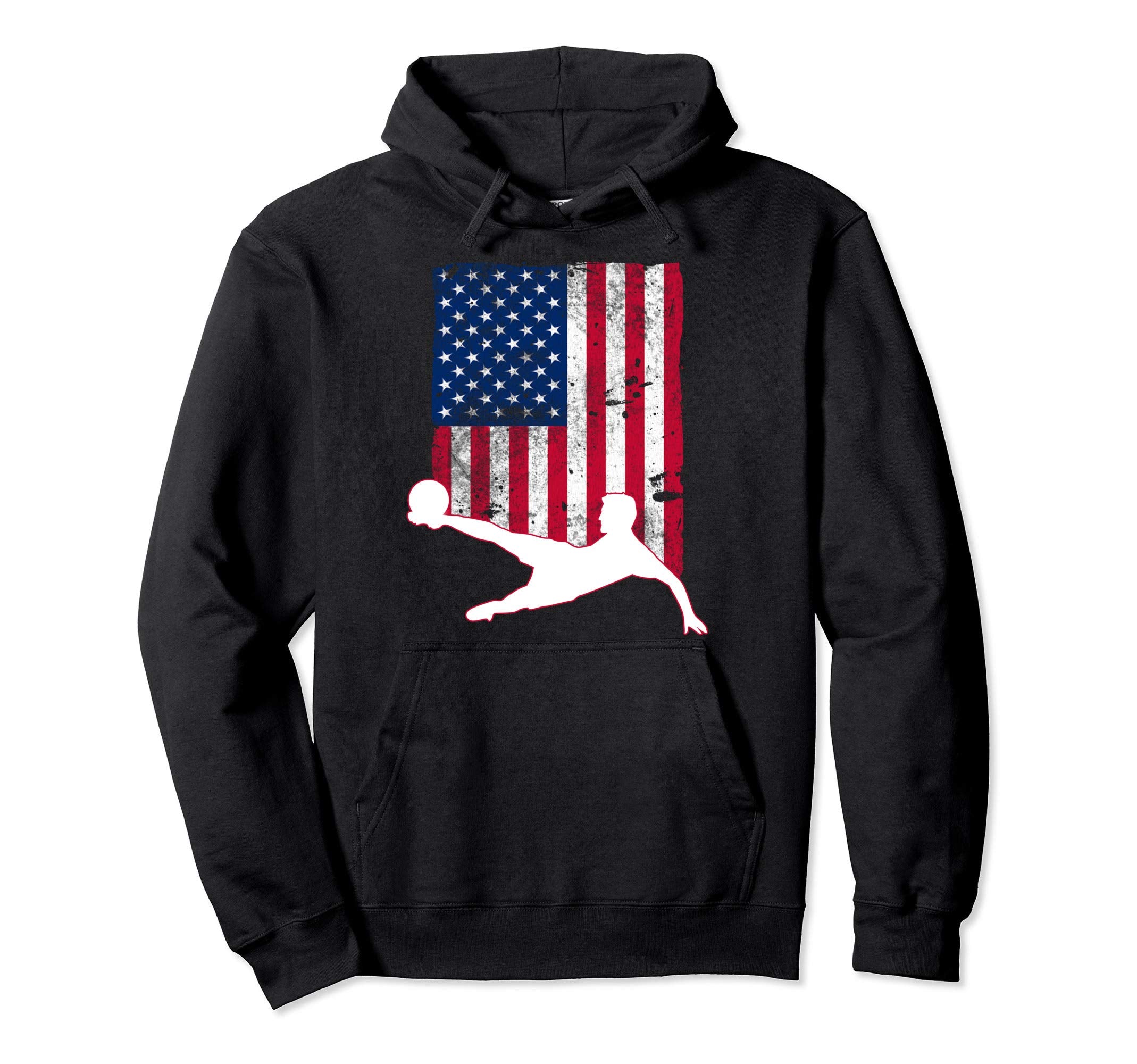 Soccer And U S American Flag Soccer Gifts Hoodie - Aesthetic Graphic Unisex - T-Shirt, Sweatshirt, Hoodie