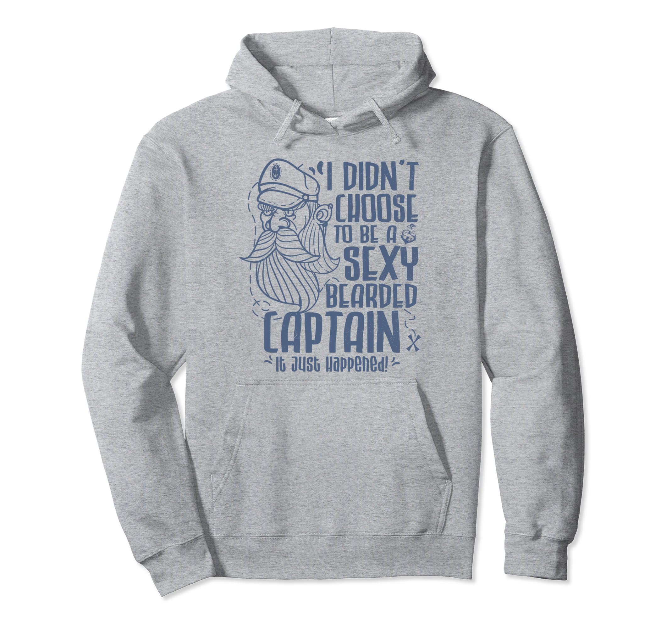 Funny Sexy Bearded Captain Pontoon Hoodie - Fun Novelty Design for Adults - T-Shirt, Sweatshirt, Hoodie