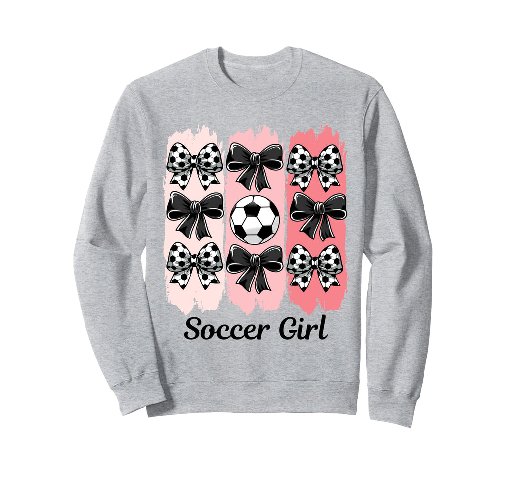 Soccer Coquette Bow Soccer Soccer Sweatshirt - Unique Graphic Unisex - T-Shirt, Sweatshirt, Hoodie