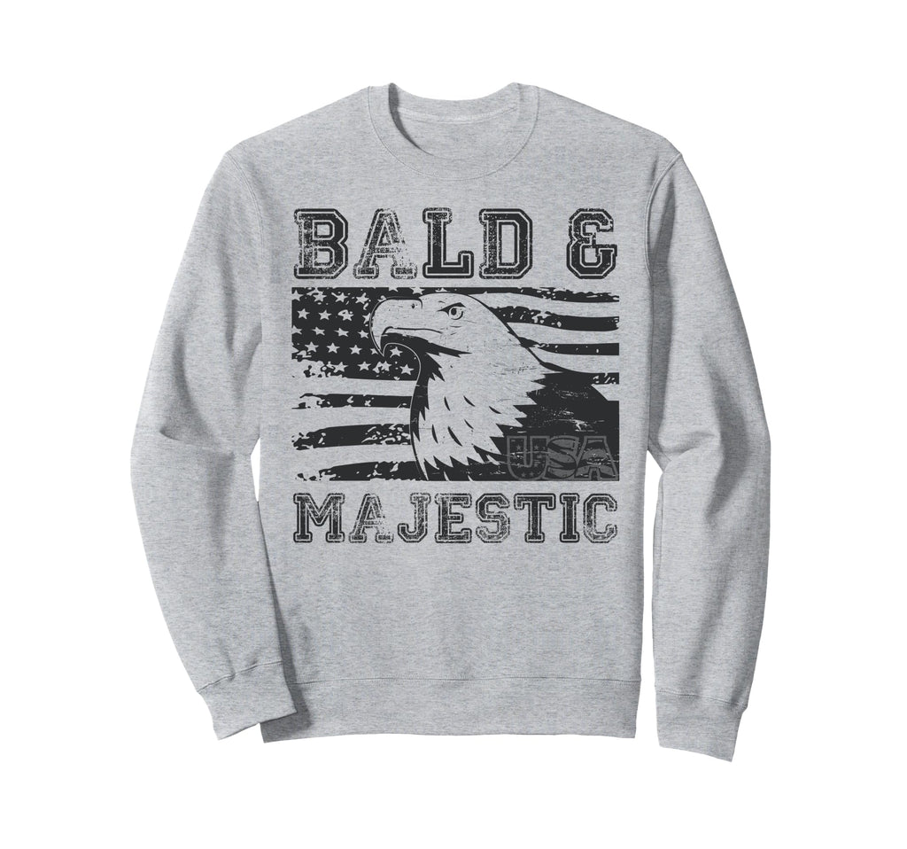 Bald Majestic Usa Bald Guy Dad Sweatshirt - Casual Everyday Wear Unisex - T-Shirt, Sweatshirt, Hoodie