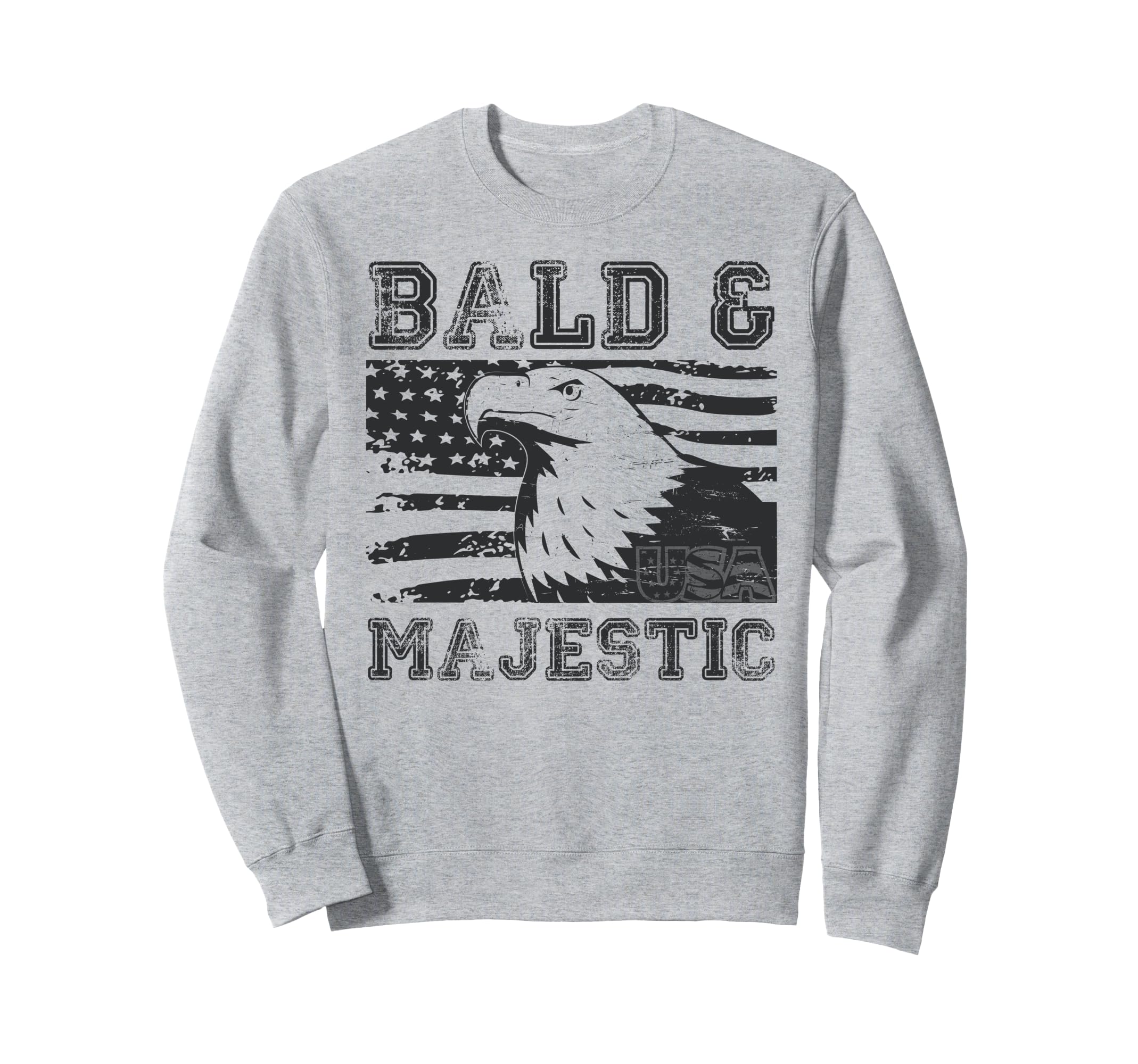 Bald Majestic Usa Bald Guy Dad Sweatshirt - Casual Everyday Wear Unisex - T-Shirt, Sweatshirt, Hoodie