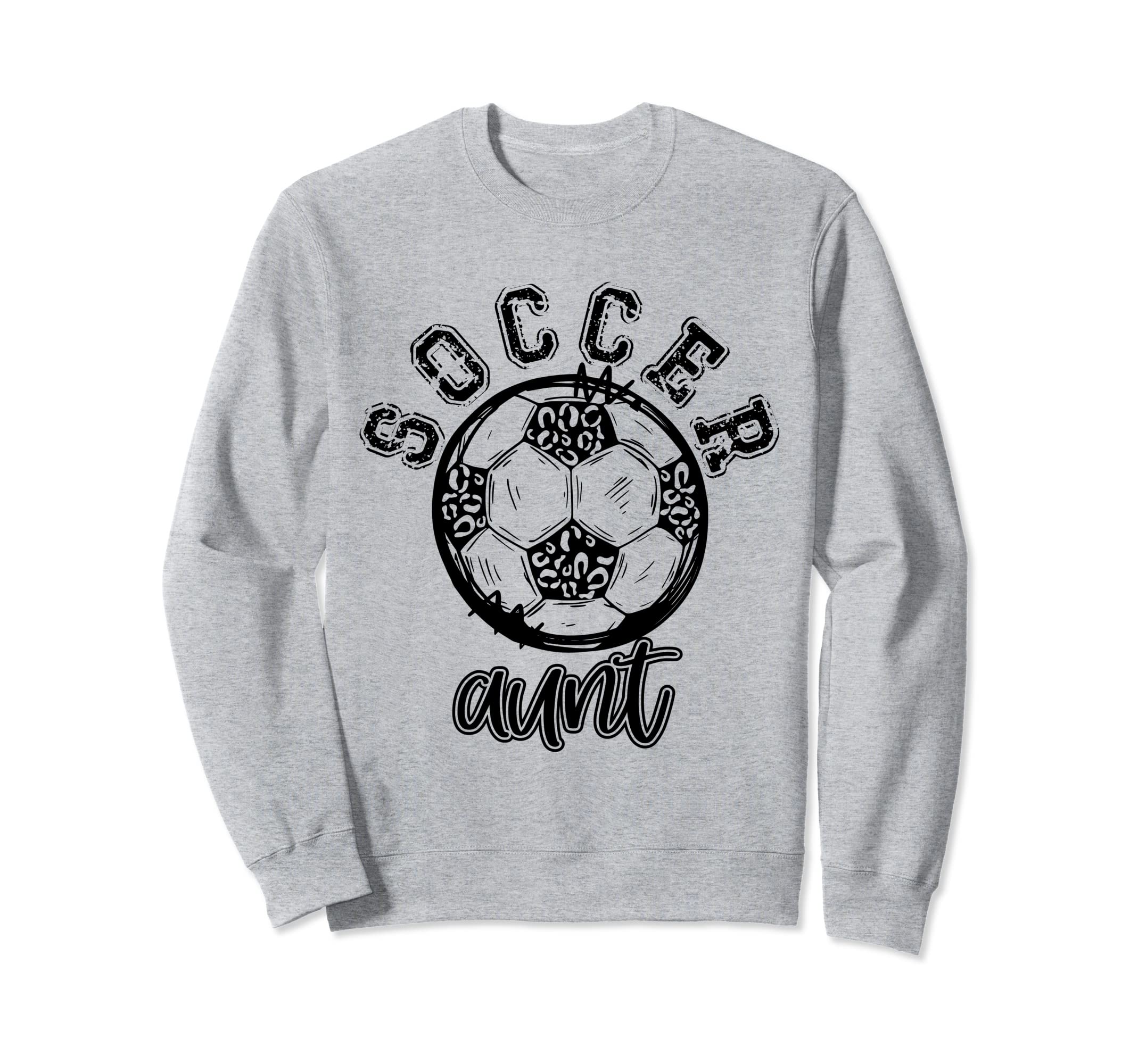 Soccer Aunt Leopard Cheetah Trendy Sweatshirt - Streetwear Style Unisex - T-Shirt, Sweatshirt, Hoodie