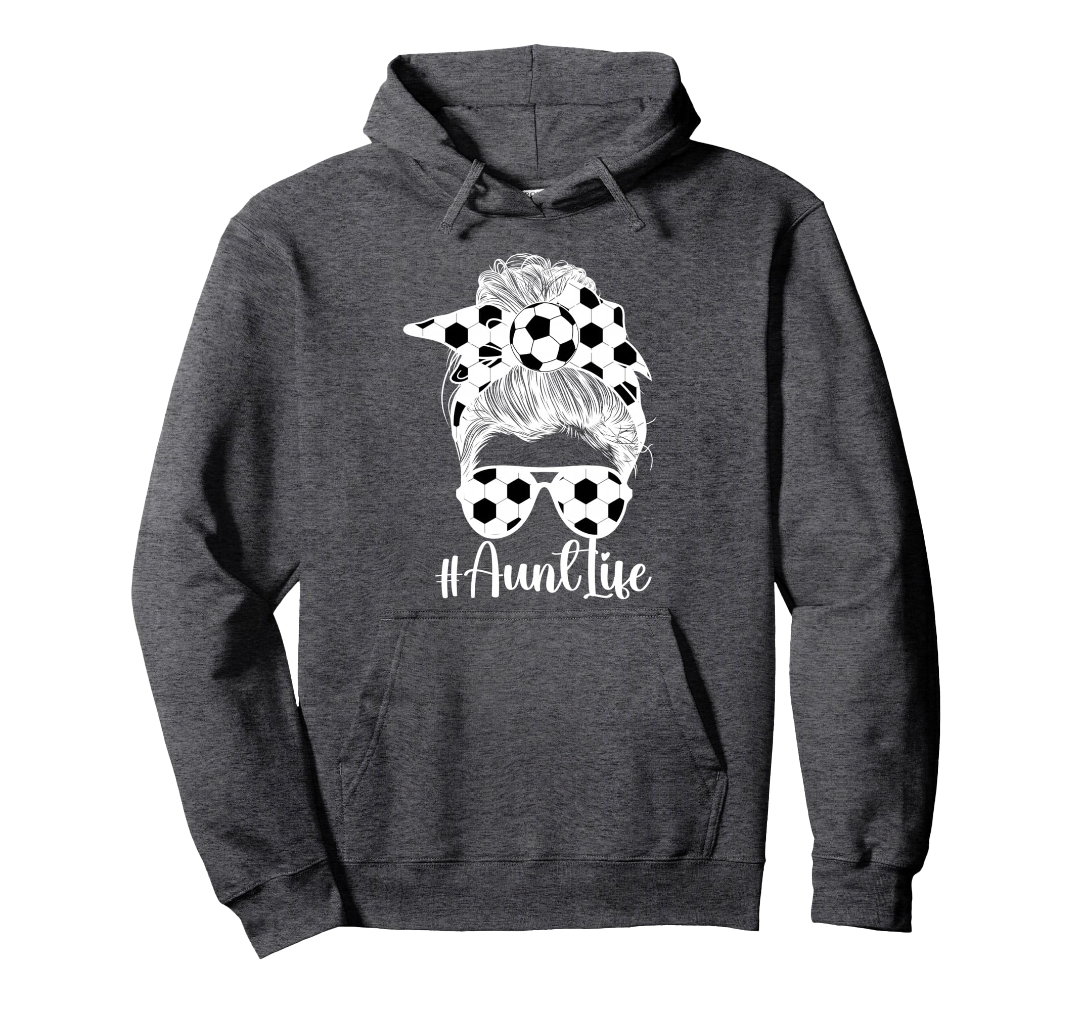 Soccer Aunt Life Auntie Soccer Player Hoodie - Minimalist Print for Adults - T-Shirt, Sweatshirt, Hoodie