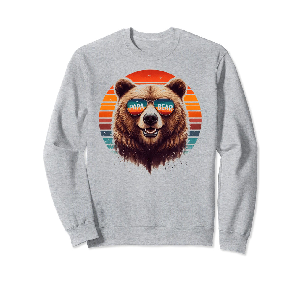 Papa Bear Sunglasses Funny Bear Sweatshirt - Aesthetic Graphic for Adults - T-Shirt, Sweatshirt, Hoodie