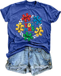 Autism Awareness Women in April We Wear Blue Kindness - Adult & Kids T-Shirts, Sweatshirts & Hoodies apparel design preview 1