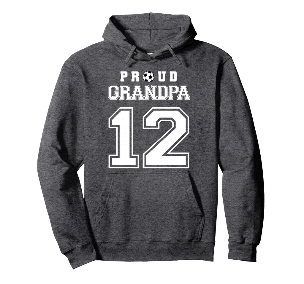 Number 12 Custom Proud Soccer Futbol Grandpa Hoodie - Graphic Print Unisex - T-Shirt, Sweatshirt, Hoodie