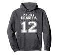 Number 12 Custom Proud Soccer Futbol Grandpa Hoodie - Graphic Print Unisex - T-Shirt, Sweatshirt, Hoodie