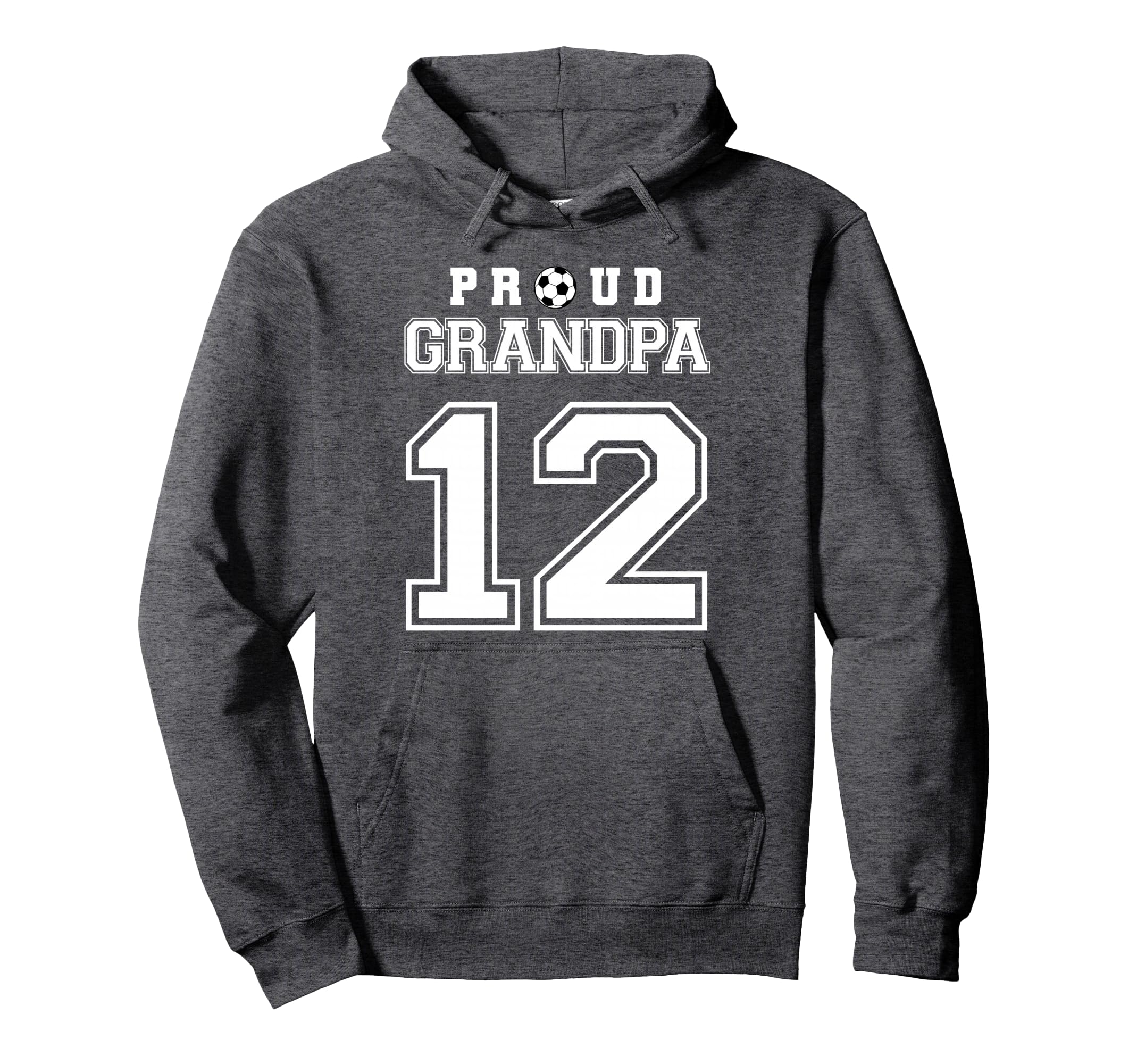 Number 12 Custom Proud Soccer Futbol Grandpa Hoodie - Graphic Print Unisex - T-Shirt, Sweatshirt, Hoodie
