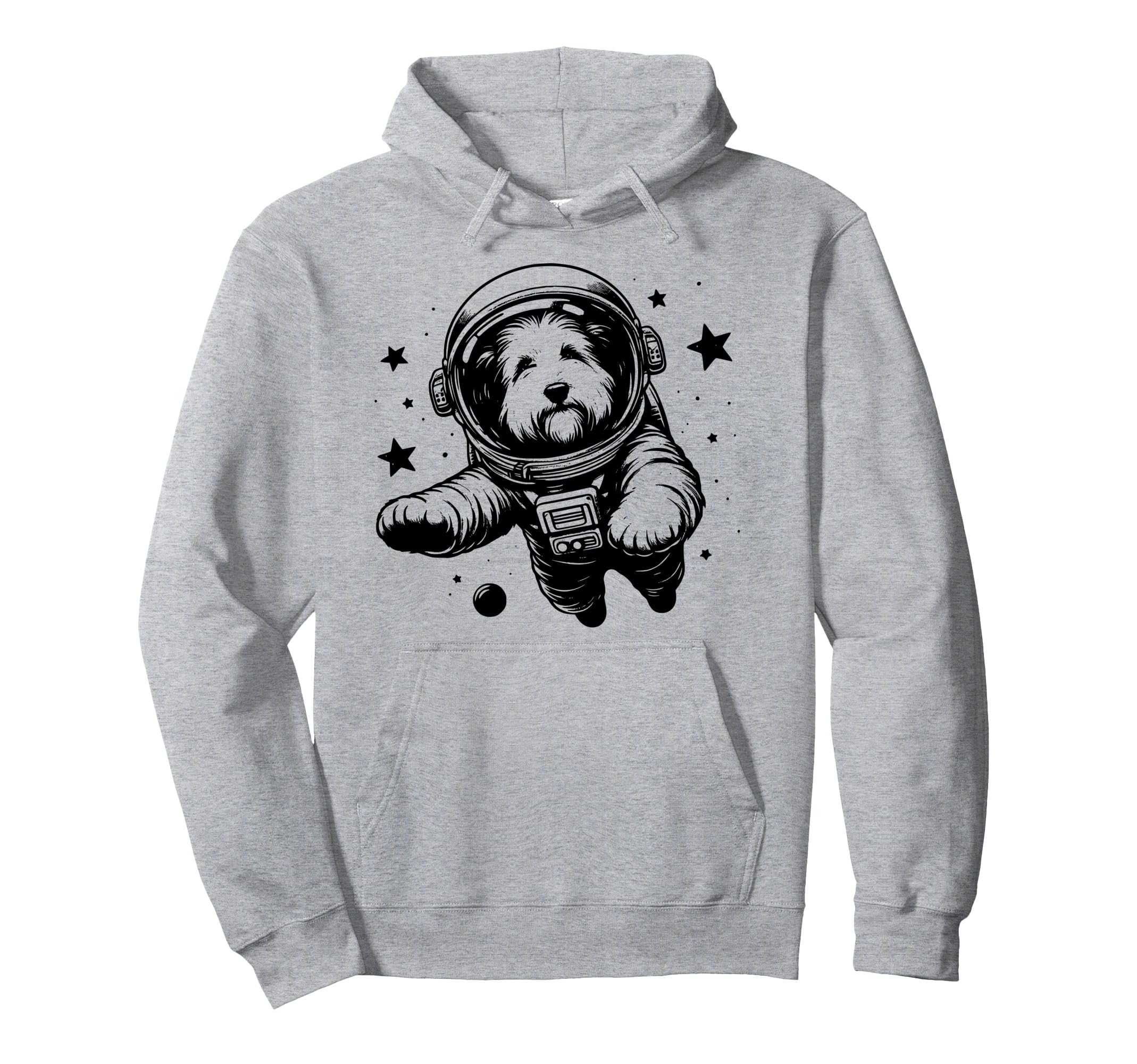 Dog Dad Mom Space Astronaut Bearded Collie Hoodie - Unique Graphic Unisex - T-Shirt, Sweatshirt, Hoodie