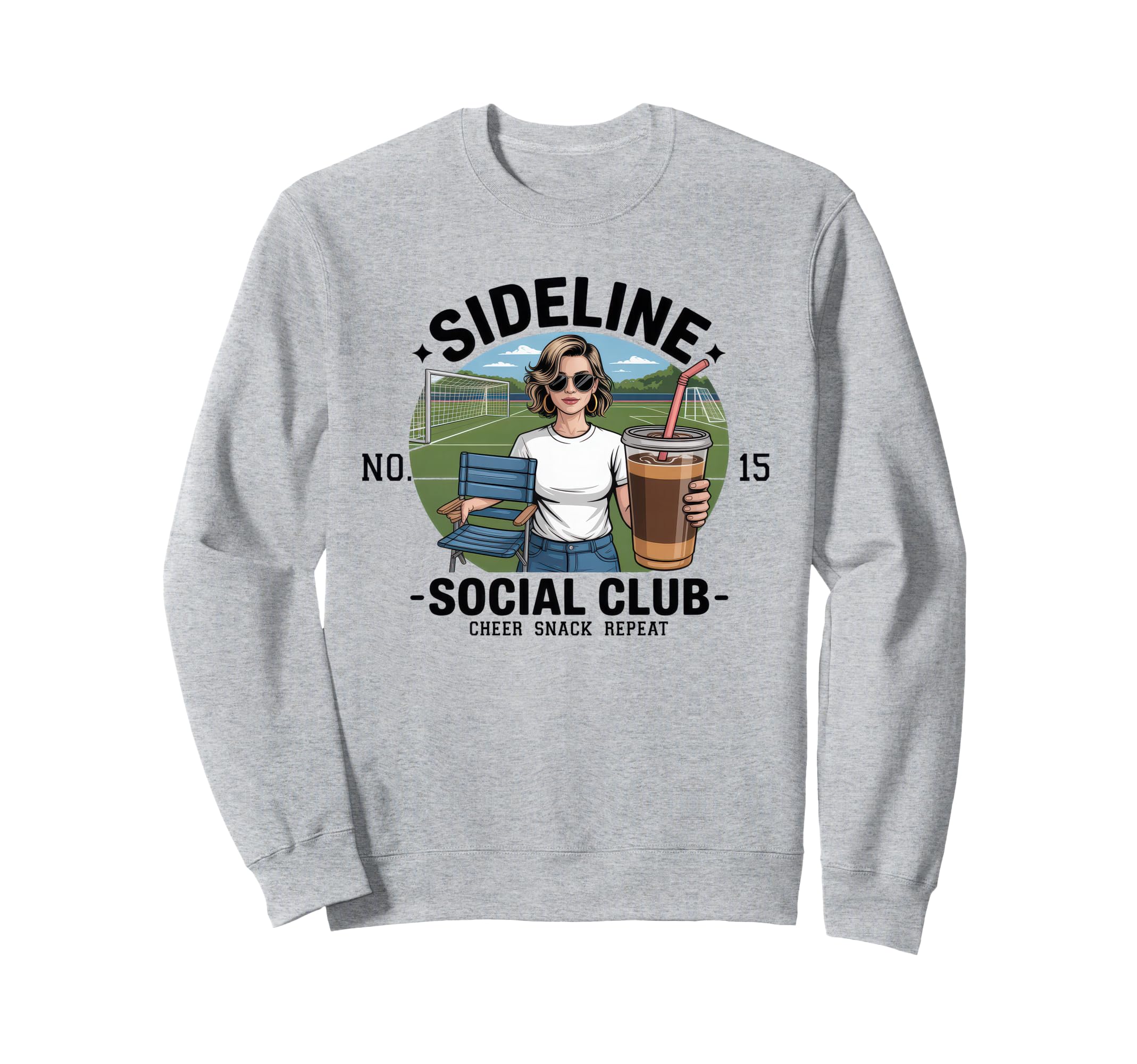Sideline Social Club Soccer Mom Sweatshirt - Trendy Graphic for Adults - T-Shirt, Sweatshirt, Hoodie