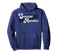Soccer Auntie Soccer Aunt Checkered Hoodie - Minimalist Print Unisex - T-Shirt, Sweatshirt, Hoodie
