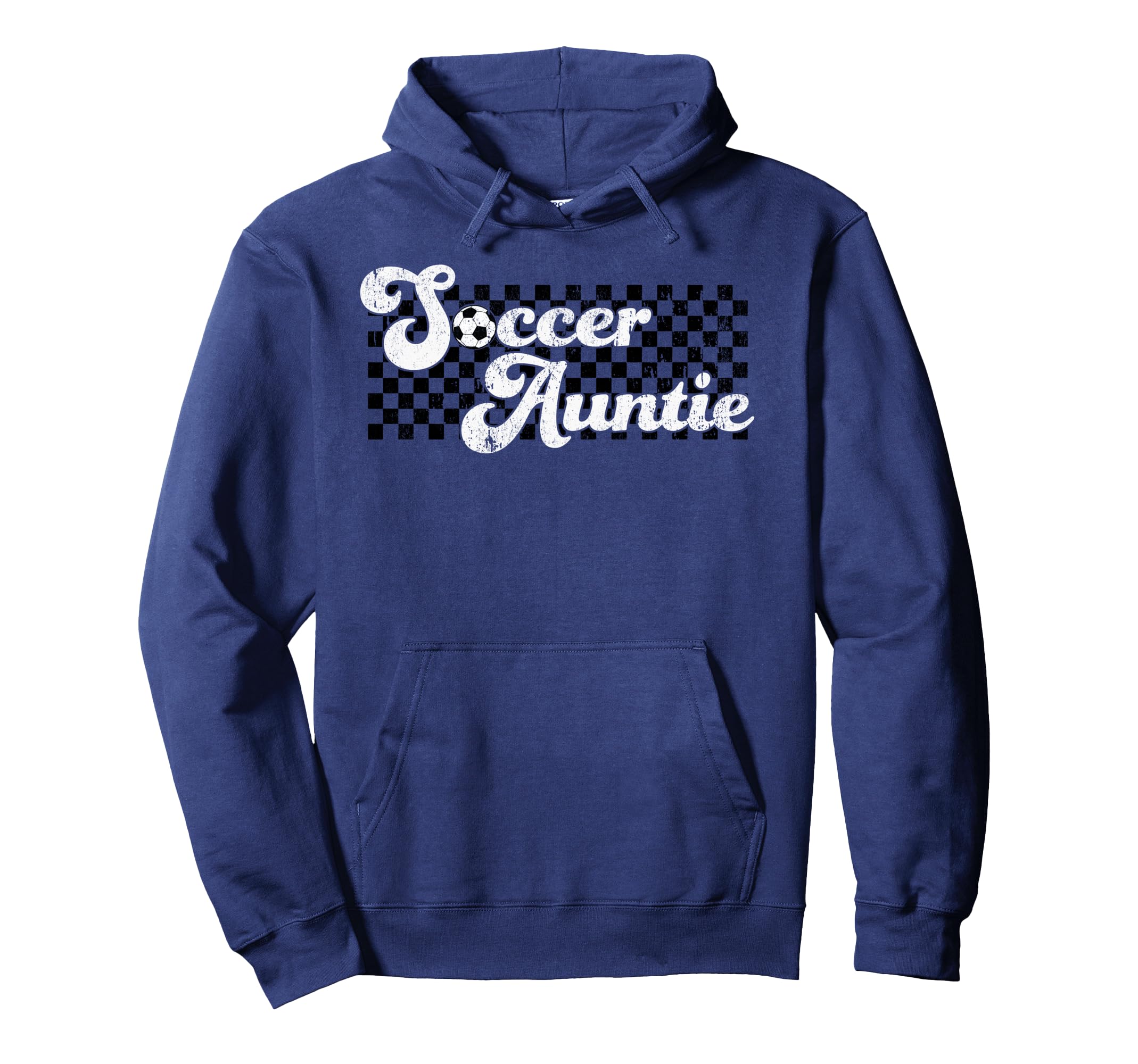Soccer Auntie Soccer Aunt Checkered Hoodie - Minimalist Print Unisex - T-Shirt, Sweatshirt, Hoodie