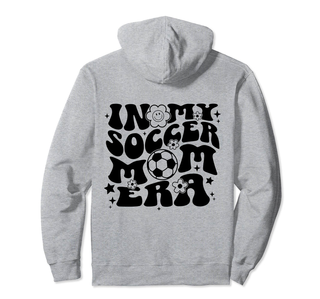 My Soccer Mom Era Back Groovy Sports Hoodie - Trendy Graphic for Adults - T-Shirt, Sweatshirt, Hoodie