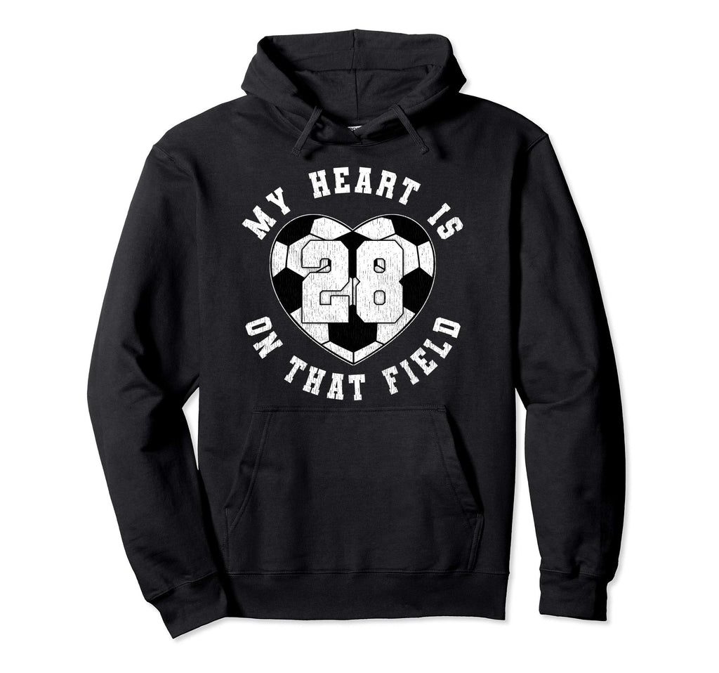 Soccer Player Mom Dad Jersey Number 28 Hoodie - Novelty Apparel Unisex - T-Shirt, Sweatshirt, Hoodie