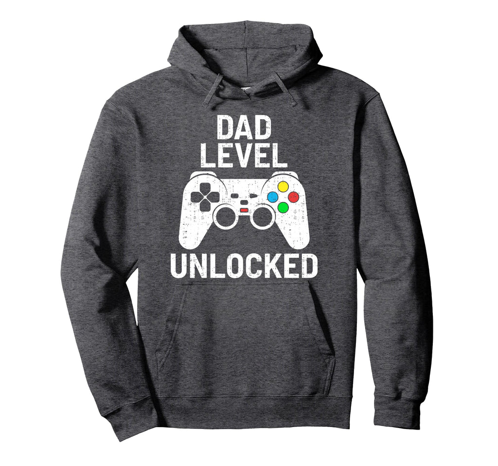 Gaming Dad Level Unlocked Funny Hoodie - Fun Novelty Design Men Women - T-Shirt, Sweatshirt, Hoodie