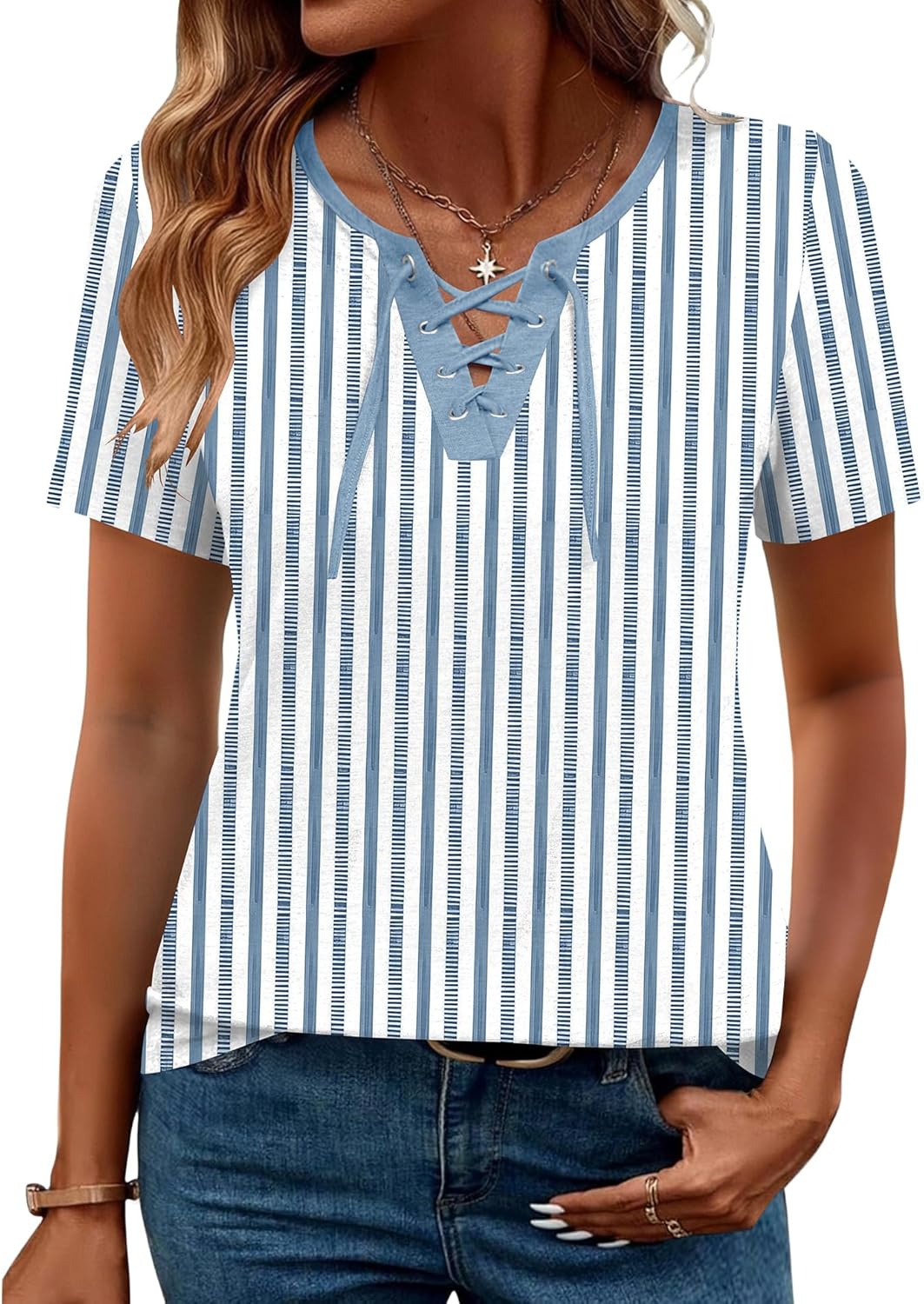 Womens Criss Cross Short Sleeve V-Neck Floral Summer - Adult & Kids T-Shirts, Sweatshirts & Hoodies apparel design preview 1
