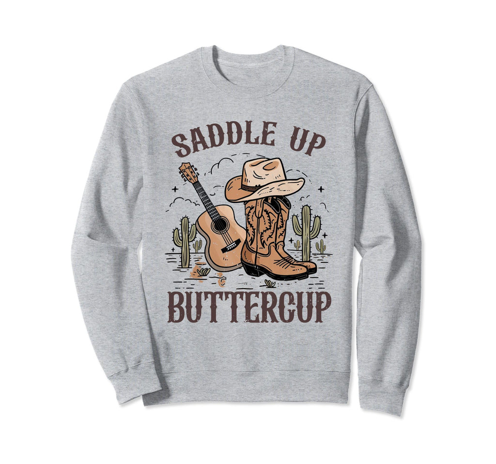 Saddle Up Buttercup Cowgirl Hat Sweatshirt - Aesthetic Graphic Unisex - T-Shirt, Sweatshirt, Hoodie