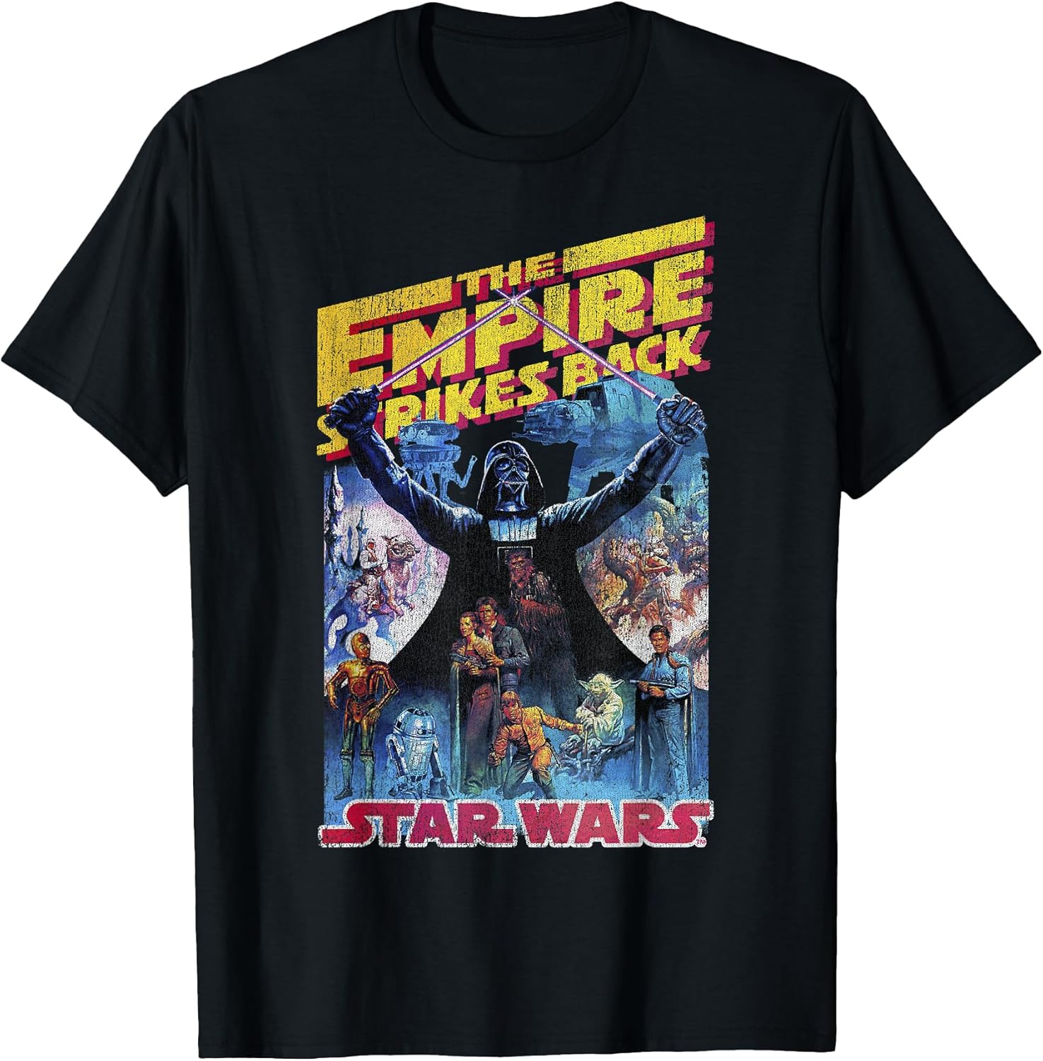 Empire Strikes Back Retro Poster - Adult & Kids T-Shirts, Sweatshirts & Hoodies apparel design preview 1