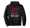 Papa Bear Buffalo Plaid Leopard Pajama Hoodie - Streetwear Style Unisex - T-Shirt, Sweatshirt, Hoodie