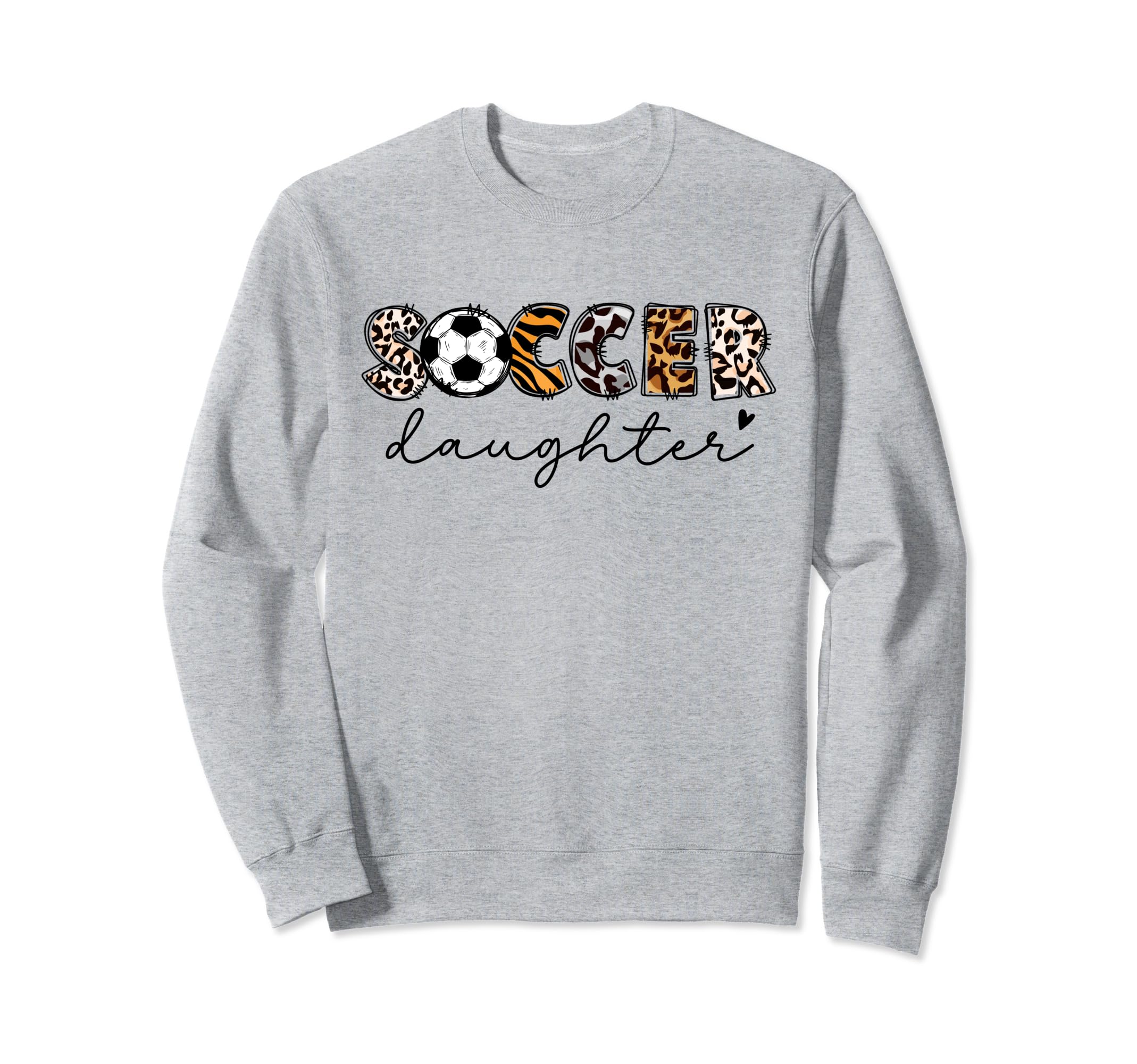 Soccer Daughter Leopard Family Matching Sweatshirt - Graphic Print Unisex - T-Shirt, Sweatshirt, Hoodie