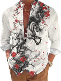 Mens Floral Button Down Collared Loose Fit Casual - Adult & Kids T-Shirts, Sweatshirts & Hoodies apparel design preview 1