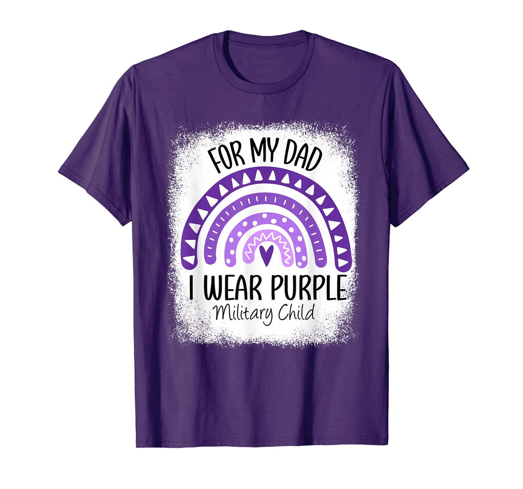 I Wear Purple My Dad Military Child T-Shirt - Fun Novelty Design Men Women - T-Shirt, Sweatshirt, Hoodie