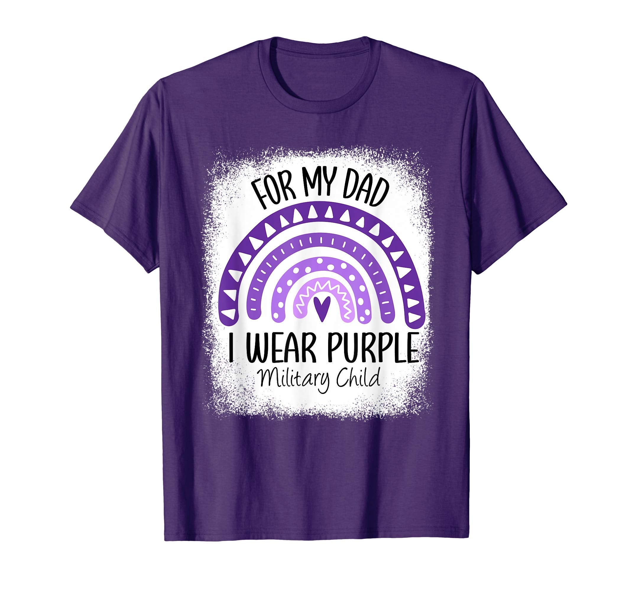 I Wear Purple My Dad Military Child T-Shirt - Fun Novelty Design Men Women - T-Shirt, Sweatshirt, Hoodie
