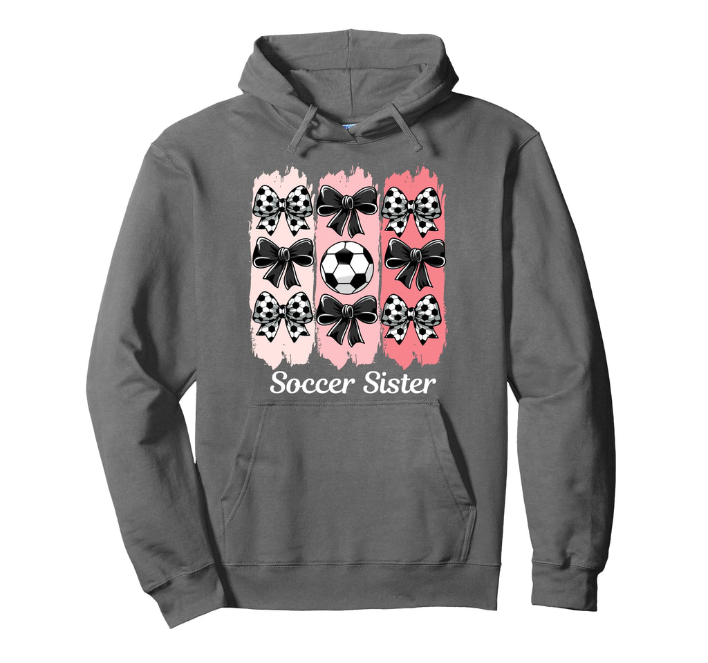 Soccer Sister Coquette Bow Soccer Hoodie - Minimalist Print Men Women - T-Shirt, Sweatshirt, Hoodie
