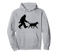 Bigfoot Walking Dog Funny Labrador Hoodie - Graphic Print for Adults - T-Shirt, Sweatshirt, Hoodie