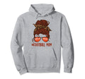 Messy Bun Football Mom Life Leopard Player Hoodie - Unique Graphic Unisex - T-Shirt, Sweatshirt, Hoodie