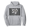 Soccer Sister Soccer Sis Coquette Bow Hoodie - Streetwear Style Men Women - T-Shirt, Sweatshirt, Hoodie