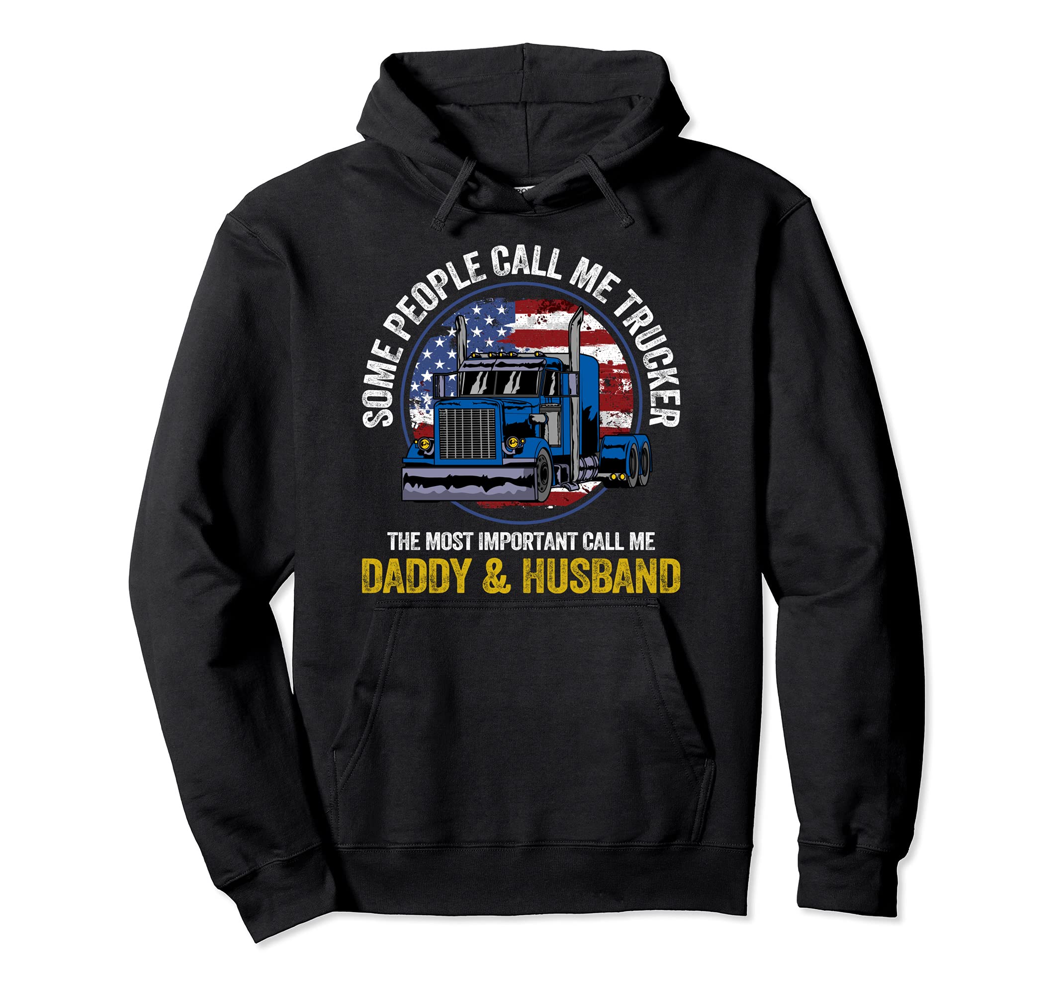 Trucker Dad Fathers Day Father Husband Hoodie - Novelty Apparel Men Women - T-Shirt, Sweatshirt, Hoodie