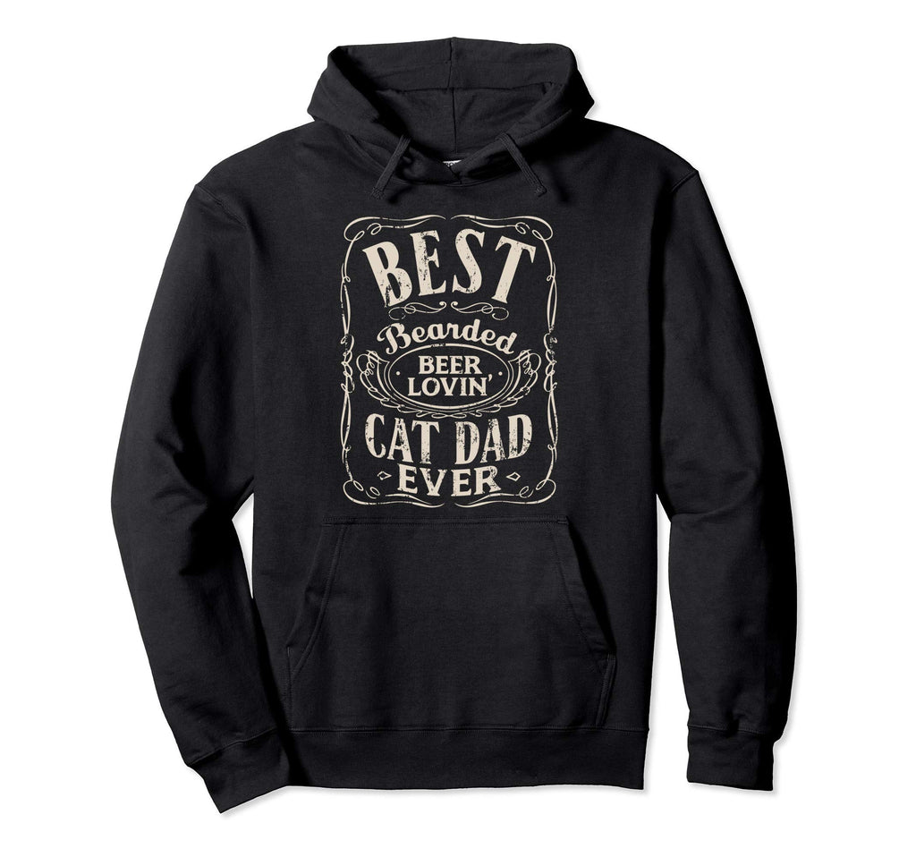 Best Bearded Beer Lovin Cat Dad Ever Hoodie - Minimalist Print Men Women - T-Shirt, Sweatshirt, Hoodie