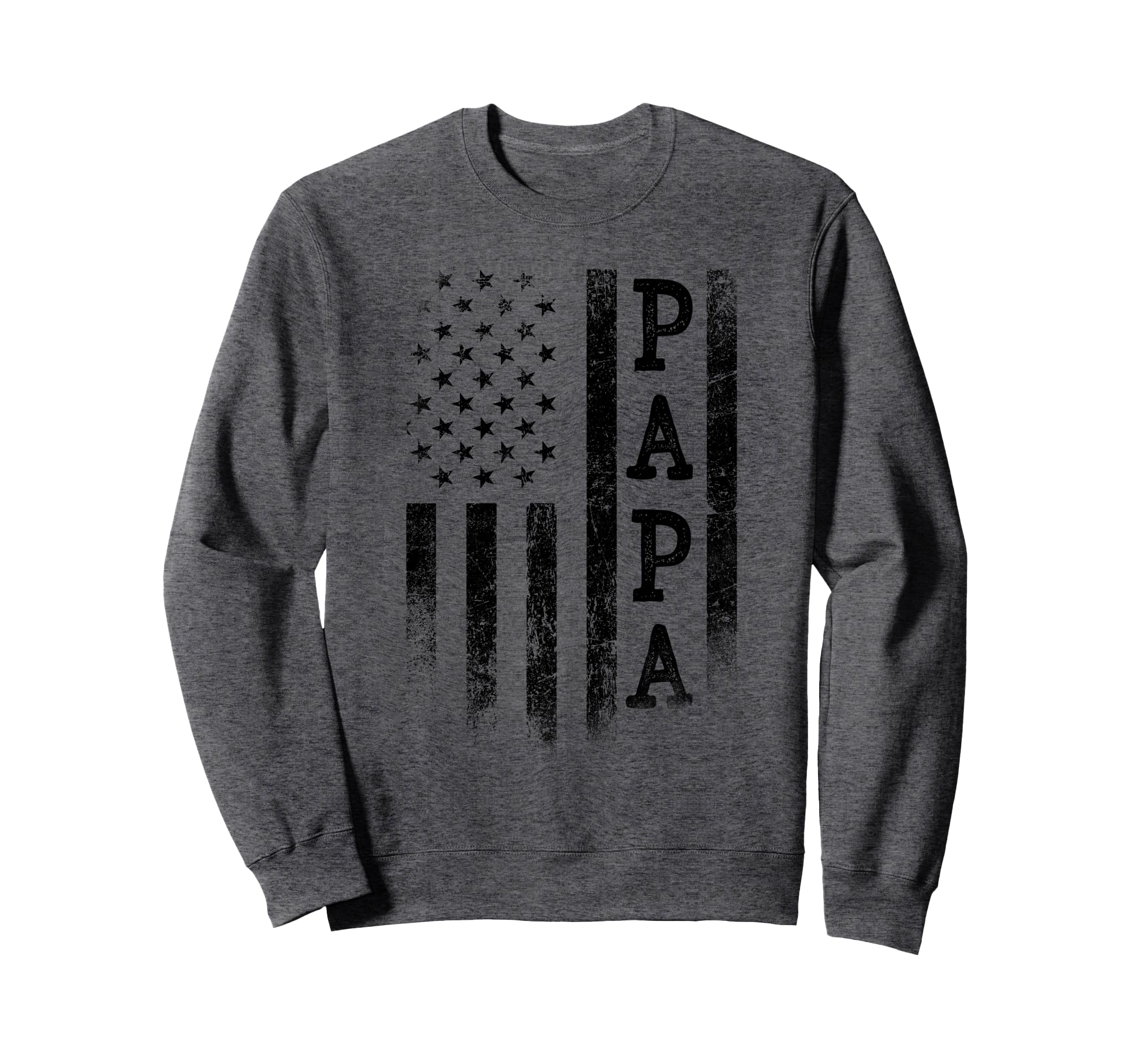 Papa Patriotic American Usa Flag Fathers Sweatshirt - Graphic Print Unisex - T-Shirt, Sweatshirt, Hoodie