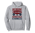 Beware Dog Dad Dog Mom Bearded Collie Dog Hoodie - Minimalist Print Unisex - T-Shirt, Sweatshirt, Hoodie