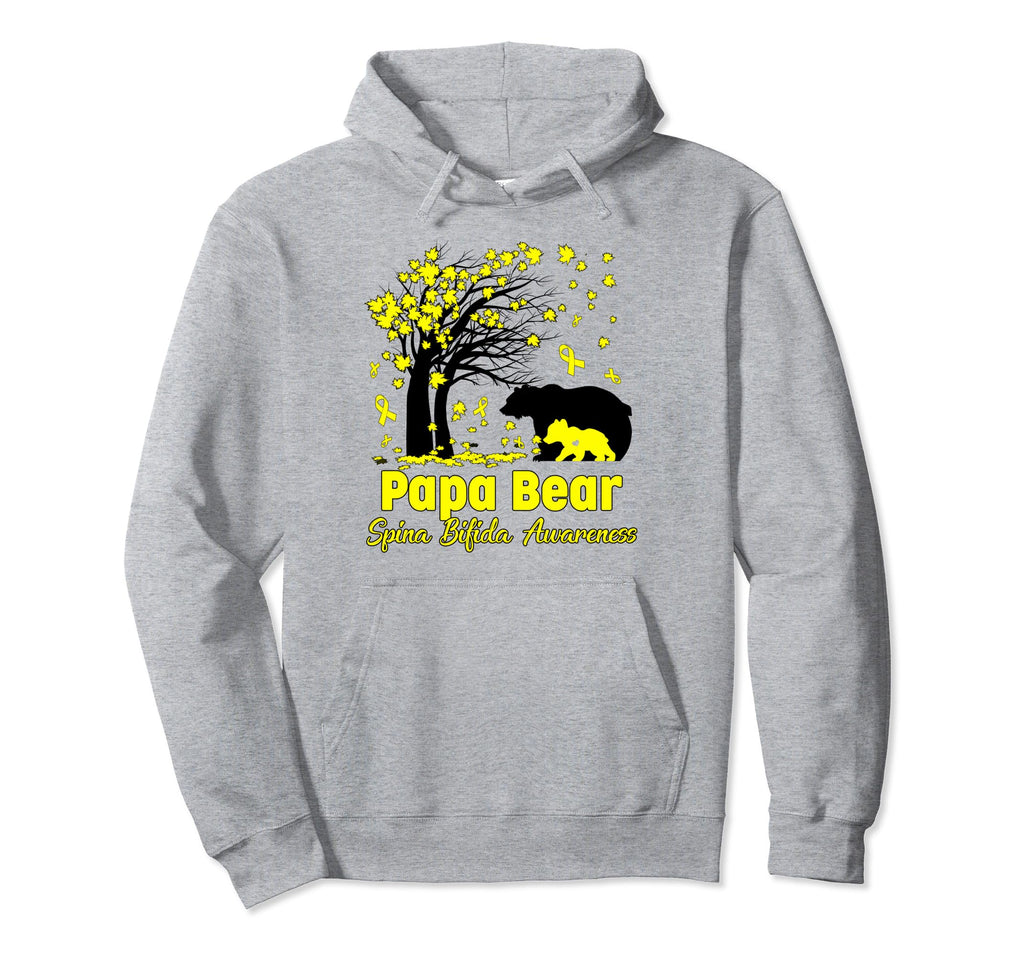 Proud Papa Bear Spina Bifida Awareness Hoodie - Custom Art Print Unisex - T-Shirt, Sweatshirt, Hoodie