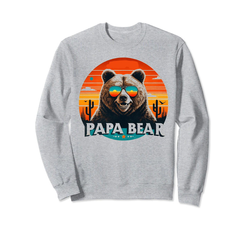 Papa Bear Sunglasses Funny Bear Dad Sweatshirt - Aesthetic Graphic Unisex - T-Shirt, Sweatshirt, Hoodie